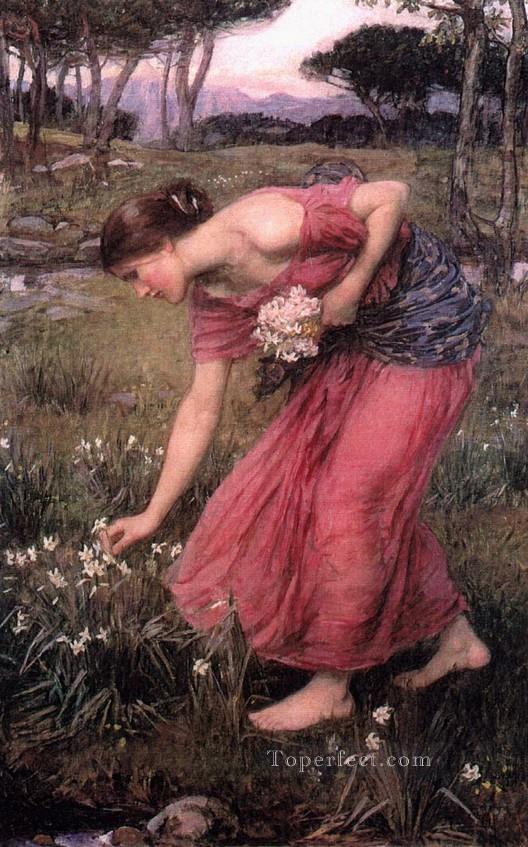 Narcissus JW Greek female John William Waterhouse Oil Paintings